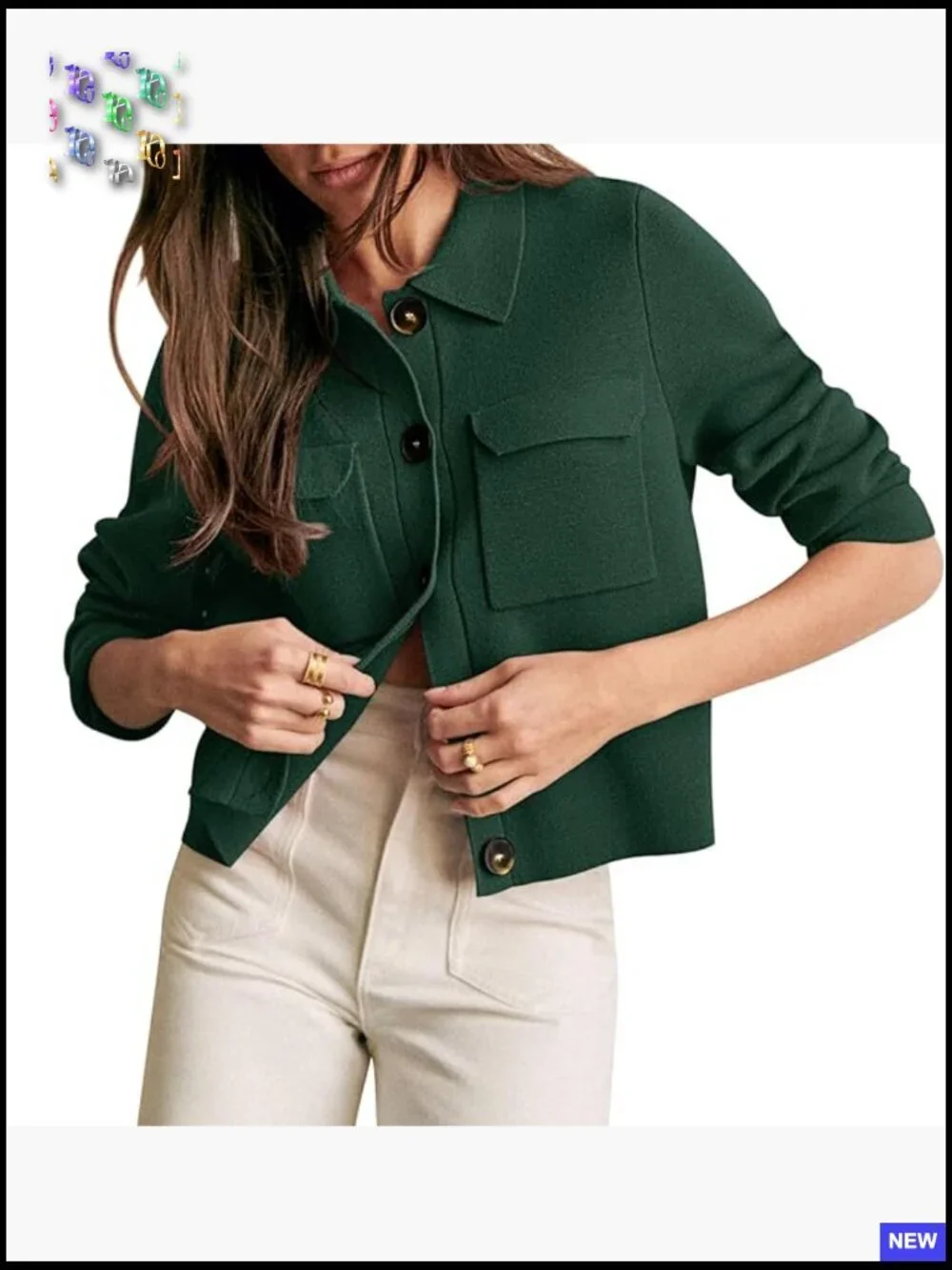Cropped Shacket Cardigan Merino Wool Button Down Long Sleeve Cardigan Sweater
